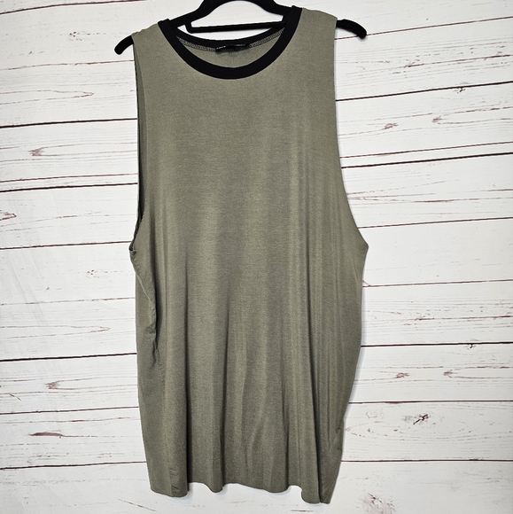 POL Olive Green Raw Edge Tank Top - Picture 2 of 13